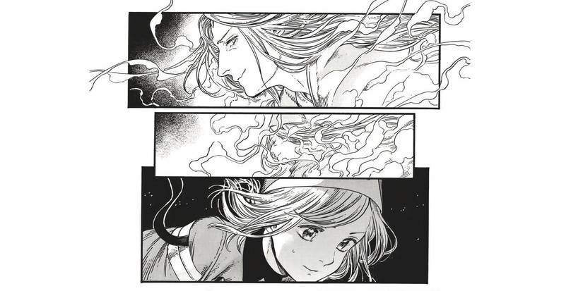 witch hat atelier manga panel with two mages
