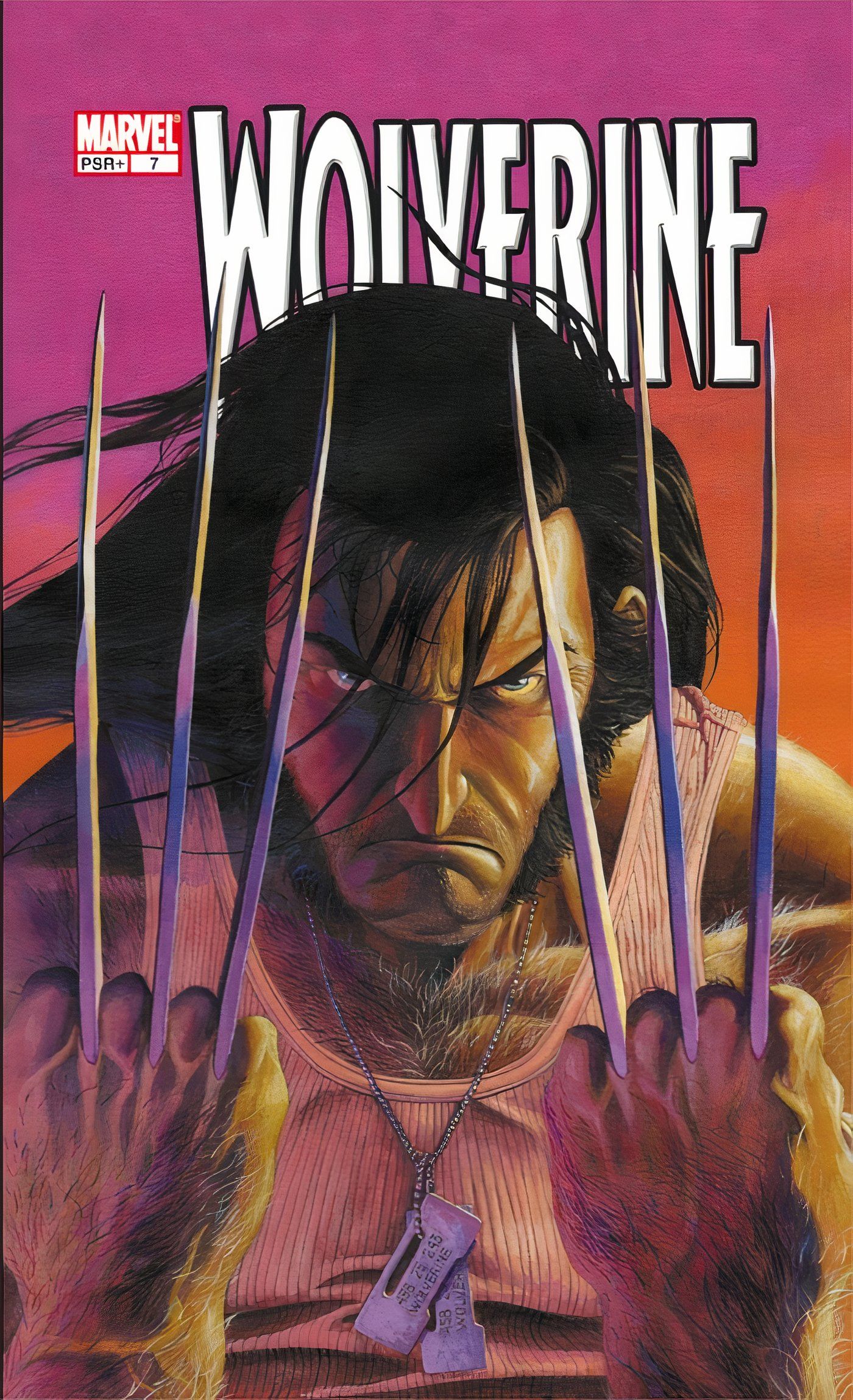 Woverine #7 tight shot of Wolverine holding up his claws