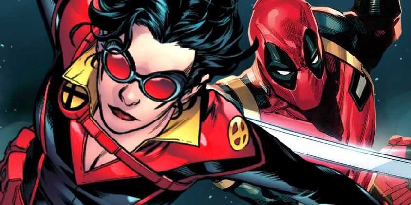 X-FORCE'S DEADPOOL AND SAGE FALLING THROUGH THE NIGHT SKY