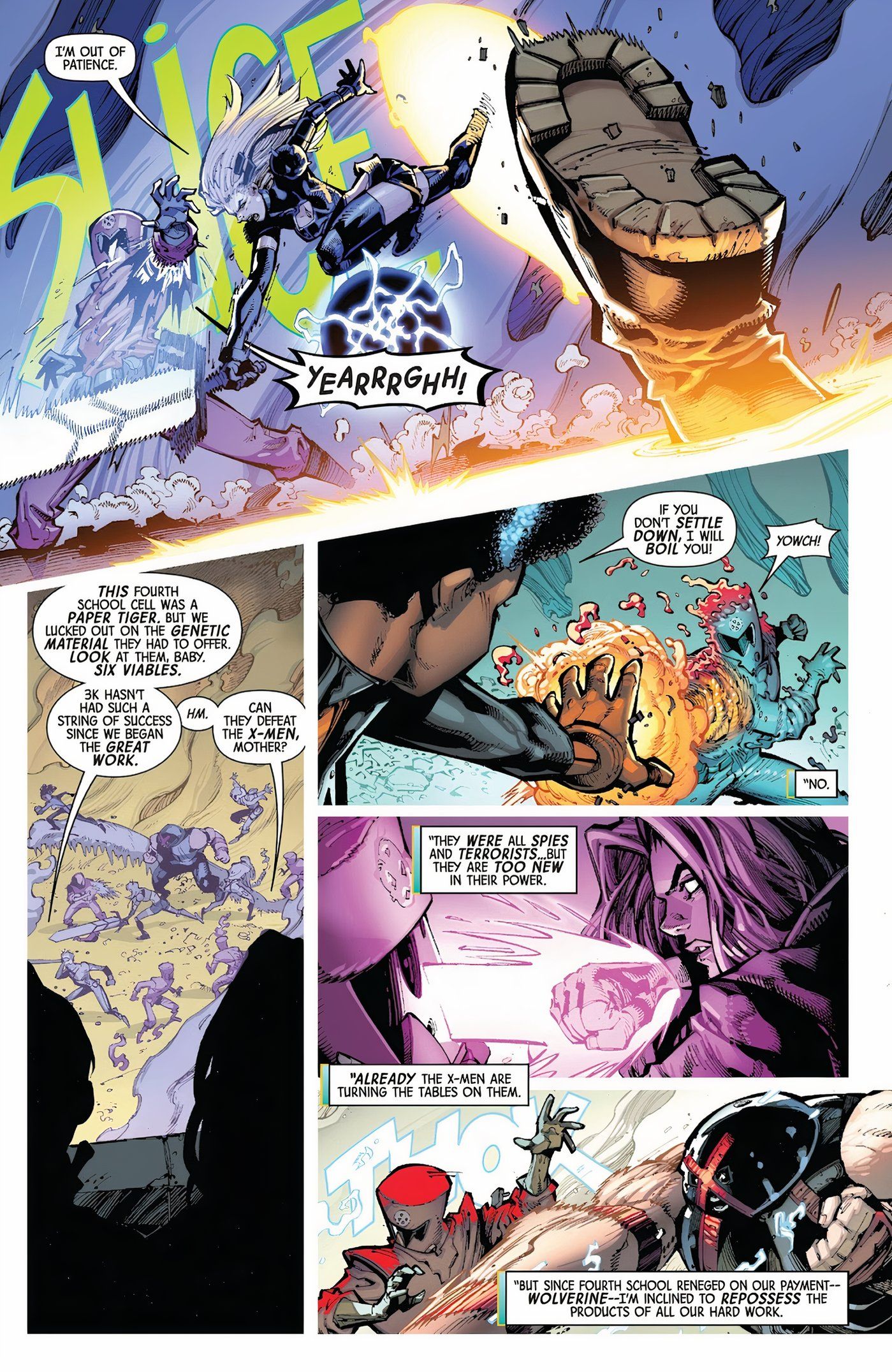 X-Men #1 fighting new mutants