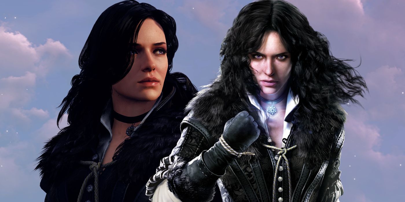 Yennefer in The Witcher 3 looking off into the distance alongside Yen clenching her fist in anger