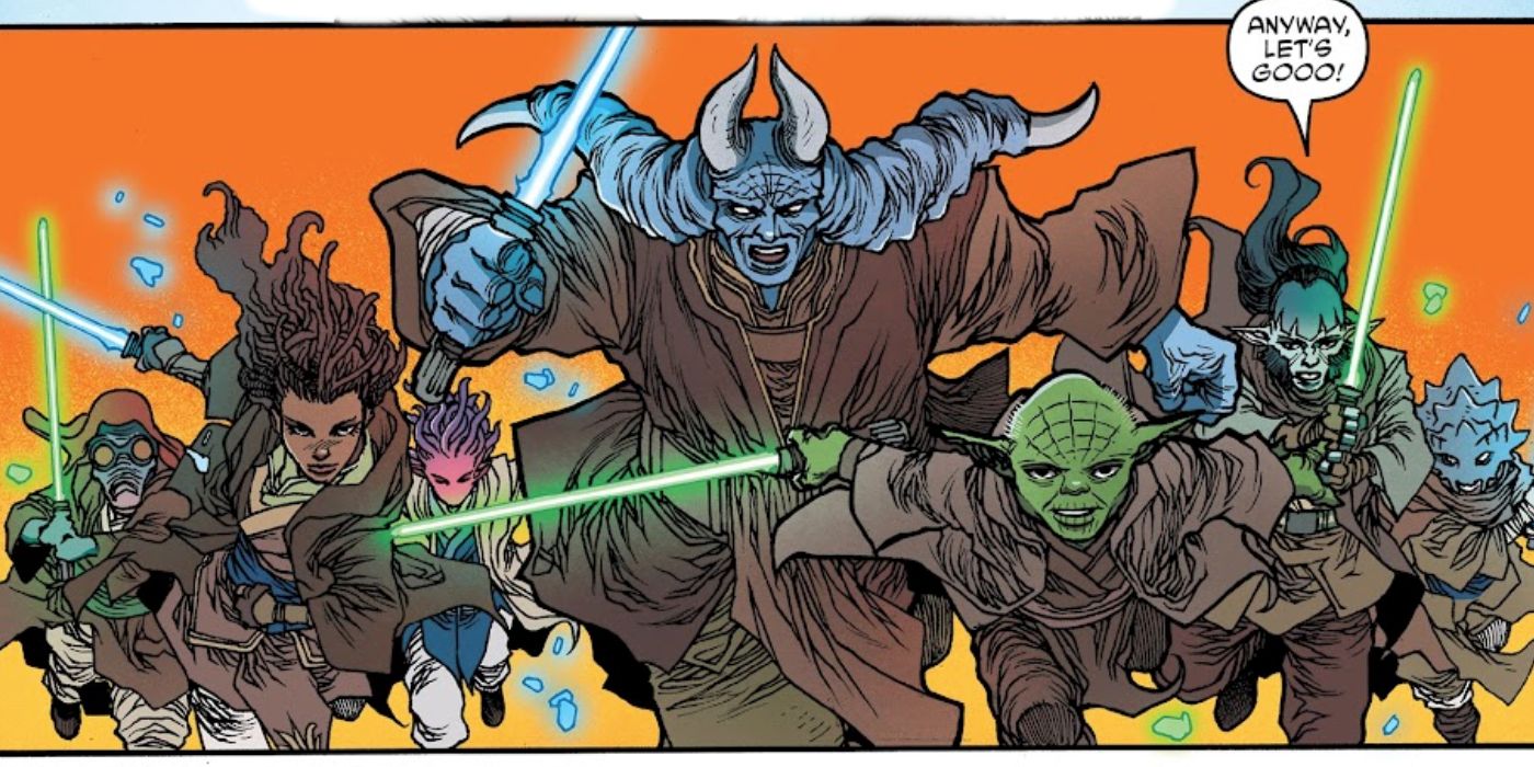 Yoda, Chagrian Jedi Knight and the Younglings join the battle