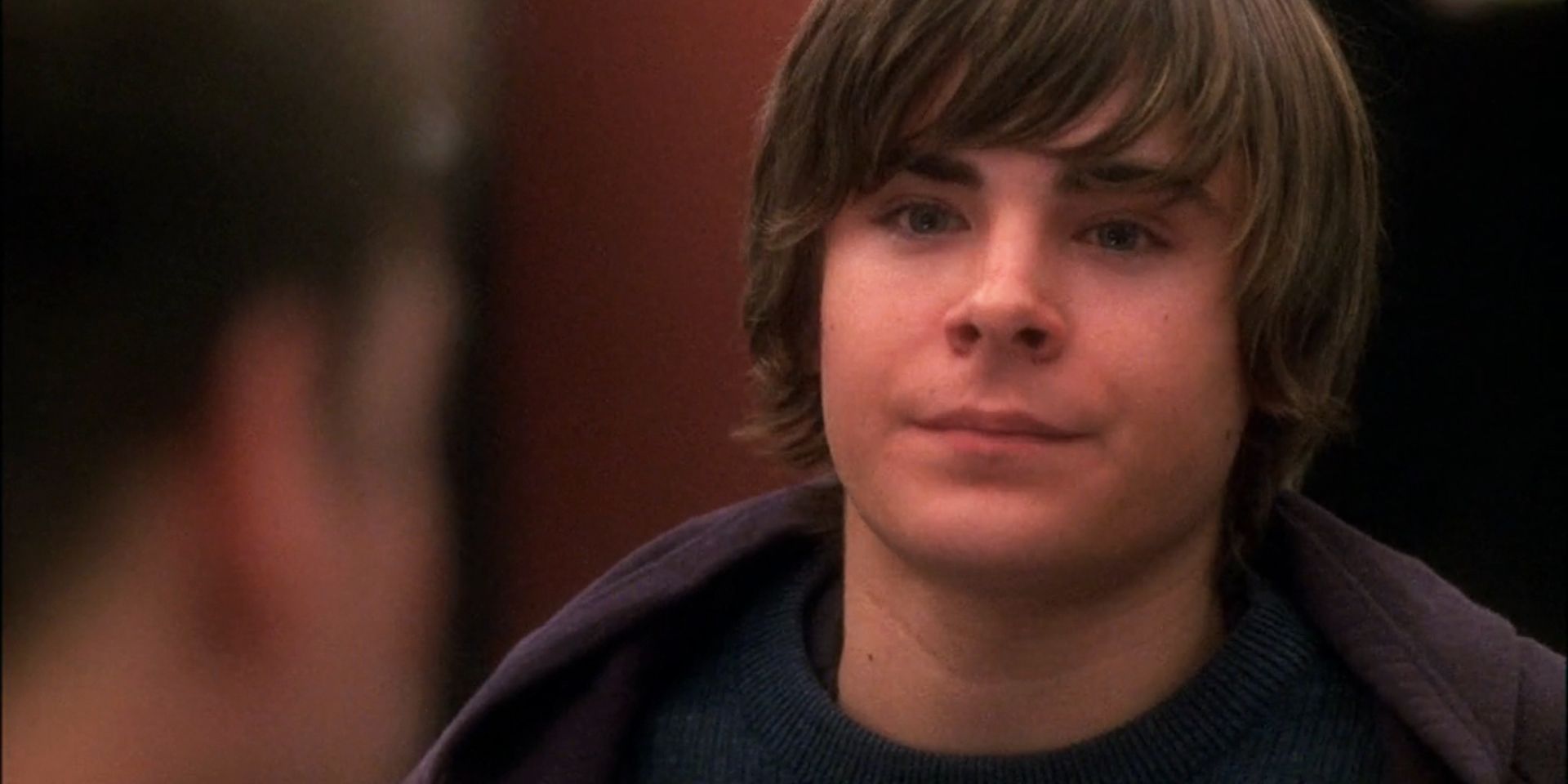 Zac Efron looking concerned in NCIS