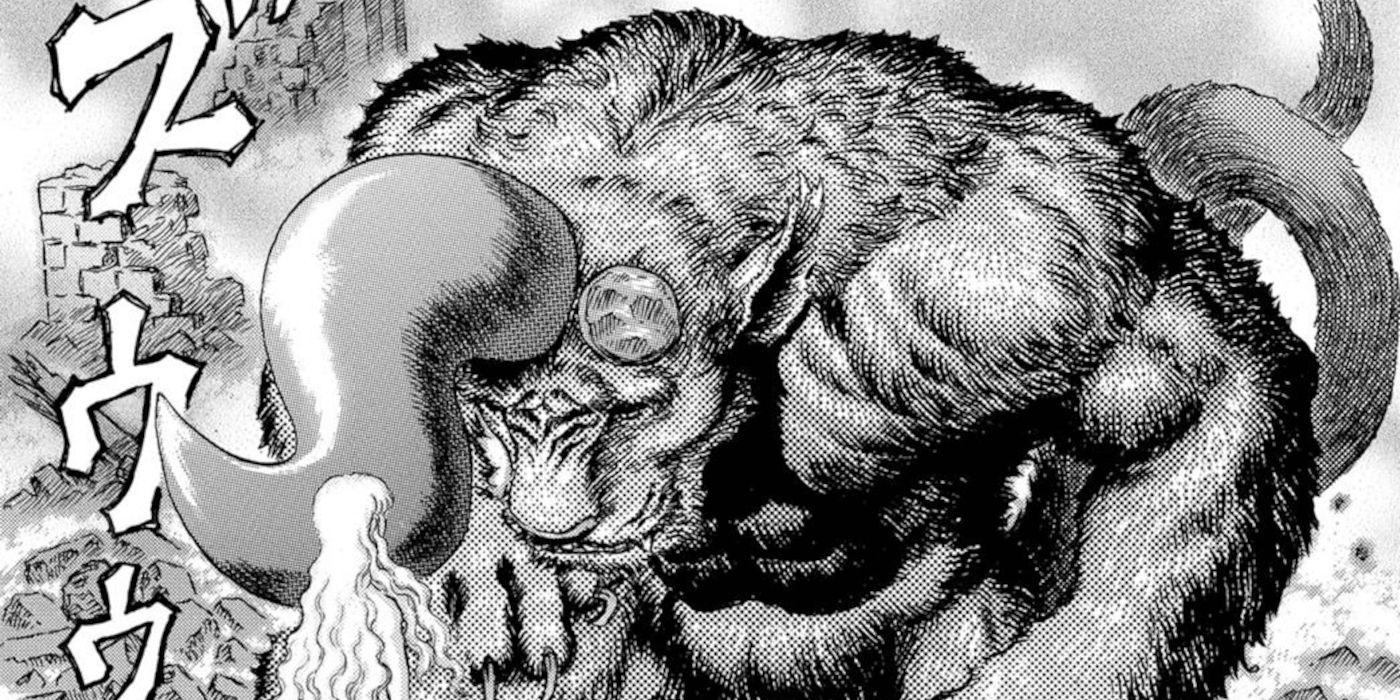 Zodd kneeling before Griffith in Berserk chapter 175
