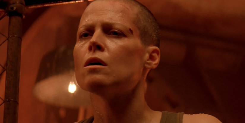 Sigourney Weaver as Ripley looking distressed in Alien 3