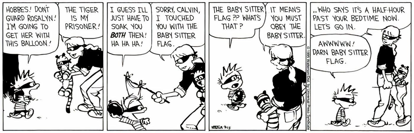 A babá de Calvin realmente bateu nele no Calvinball.