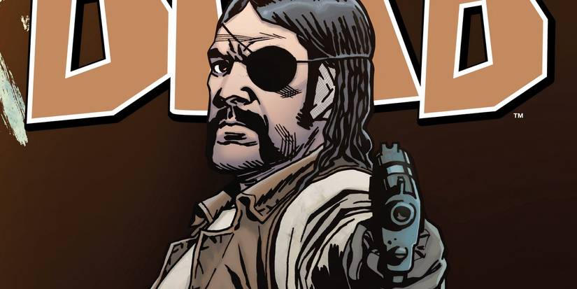The Governor pointing a pistol in The Walking Dead comic.