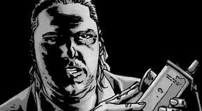 Eugene Porter holding a small device in The Walking Dead comic.