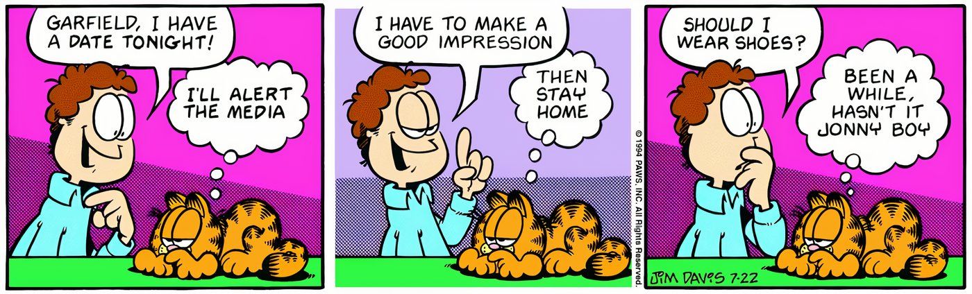 Jon goes to Garfield for dating advice. 