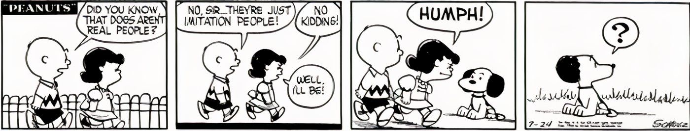 Lucy being mean to Snoopy for no reason. 