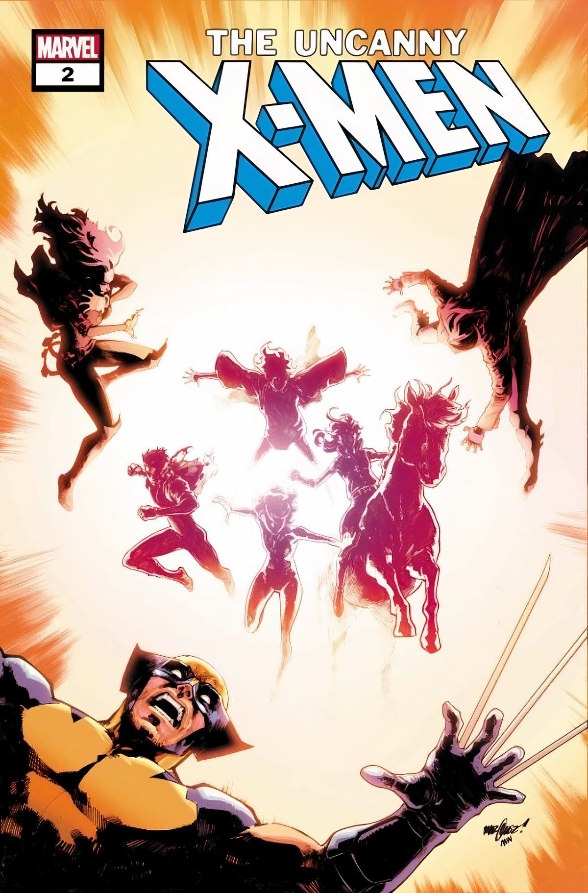 Wolverine, Rogue e Gambit caem em uma explosão de luz quando uma nova onda de adolescentes mutantes surge.