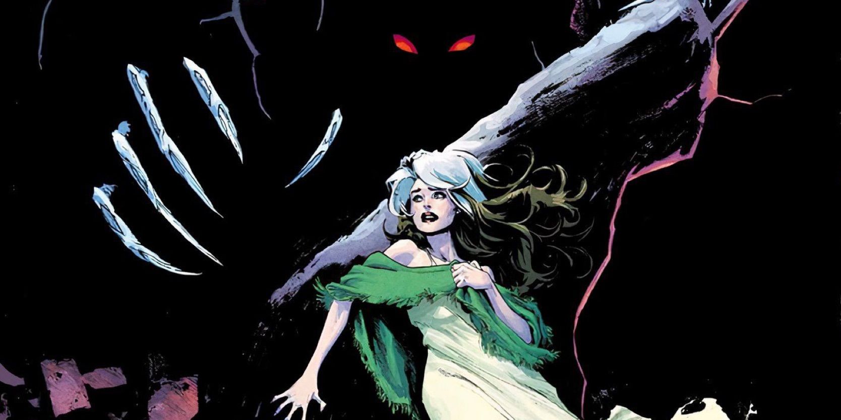 Uncanny X-Men #4 Cropped Cover by David Marquez and Matthew Wilson - new villain Endling with claws creeps up on Rogue