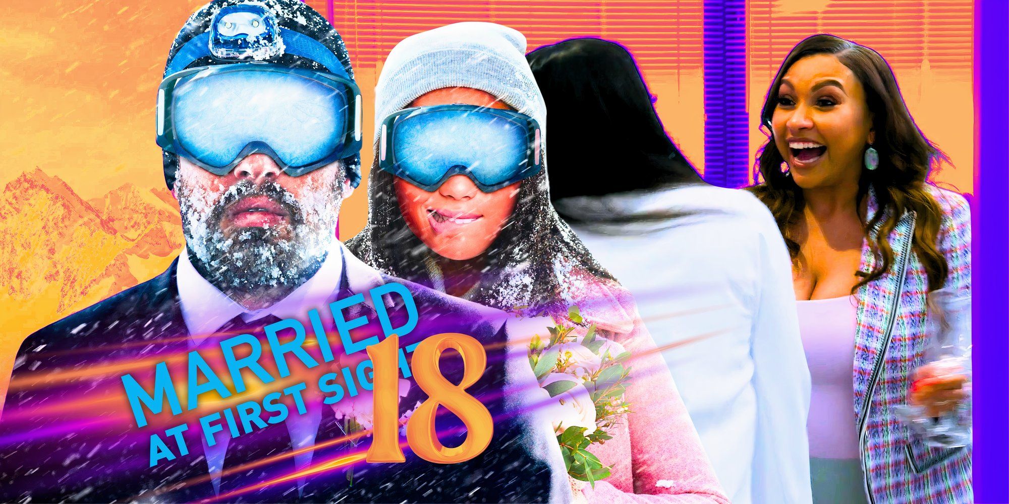  Married At First Sight Season 18 logo and season number with scene from season 18