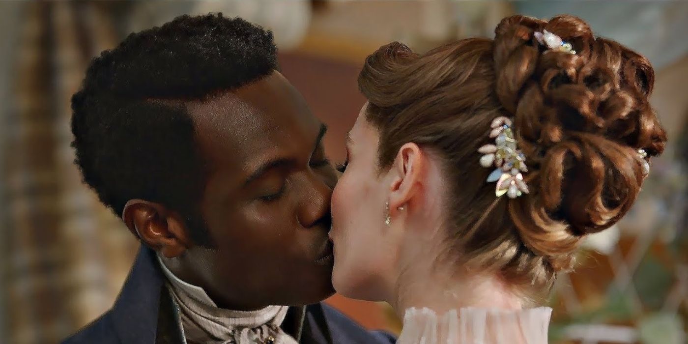 Francesca and John share a kiss after they are married