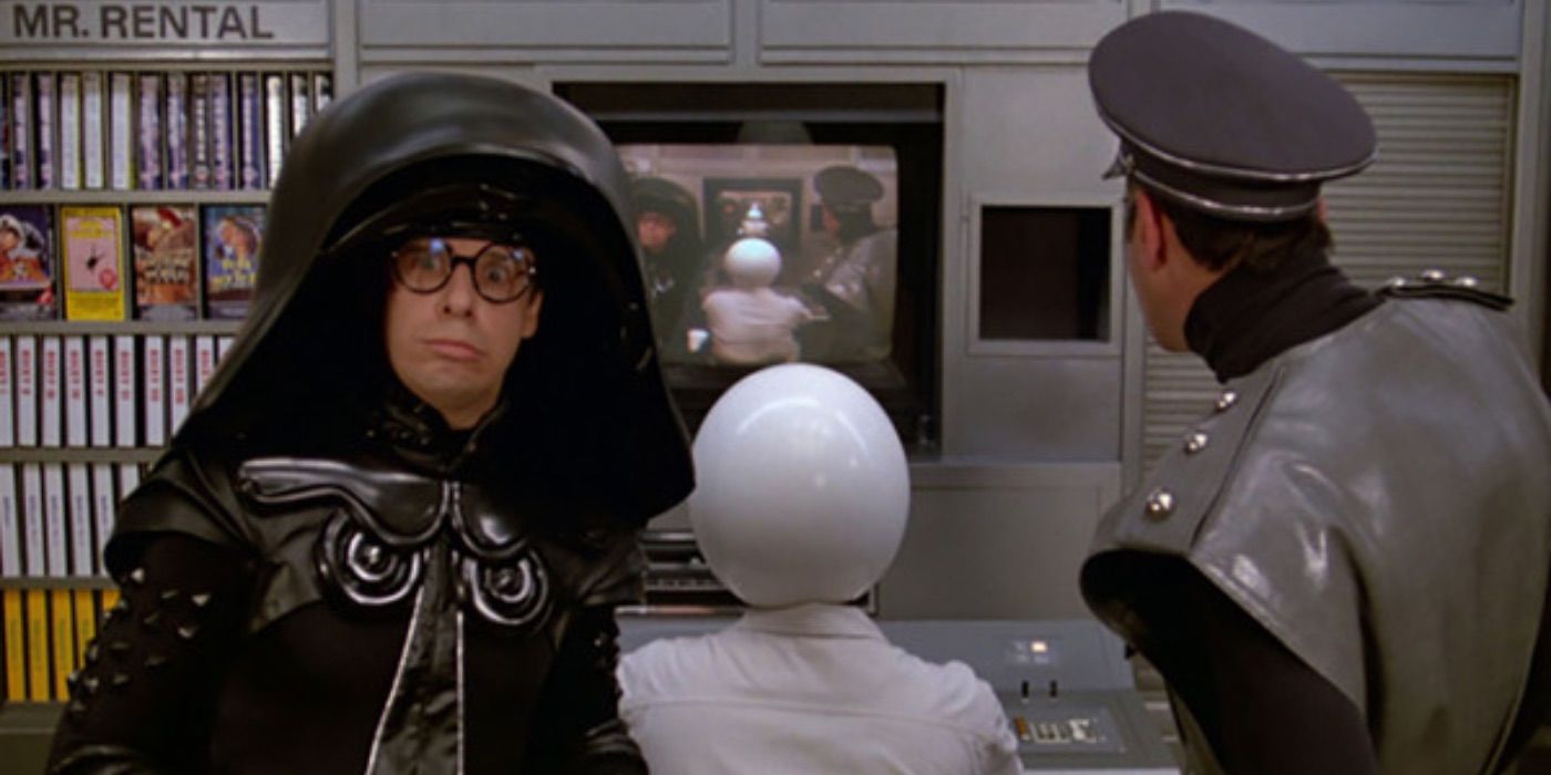 Dark Helmet and Colonel Sandurz watching the movie in Spaceballs