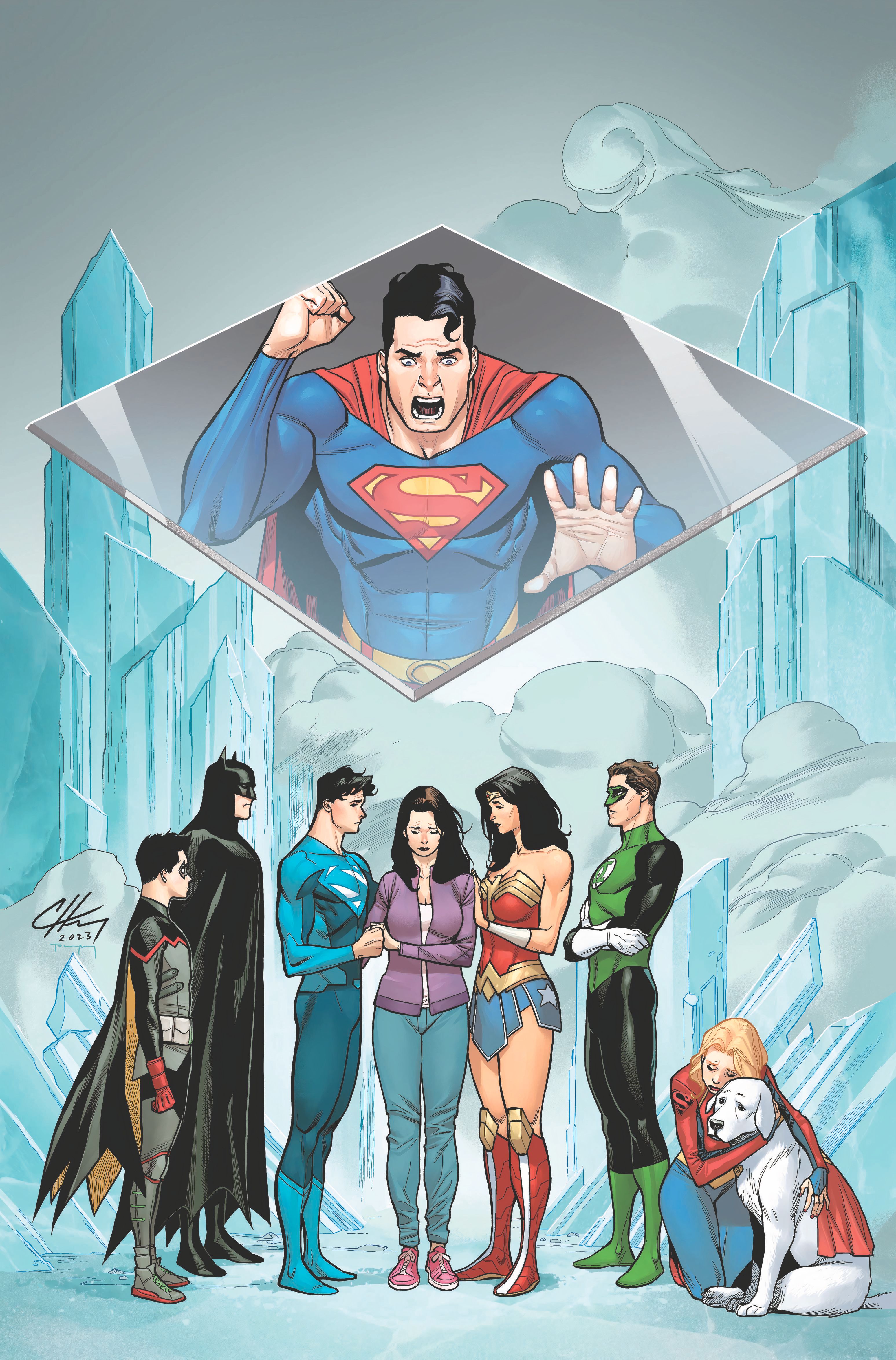 Action Comics 1077 Cover Superman preso na zona fantasma porque a família não consegue ouvi-lo DC