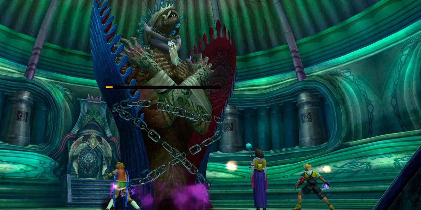 Tidus, Yuna and Rikku fighting with Anima