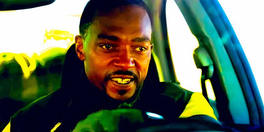 Anthony Mackie behind the wheel in Twisted Metal season 1