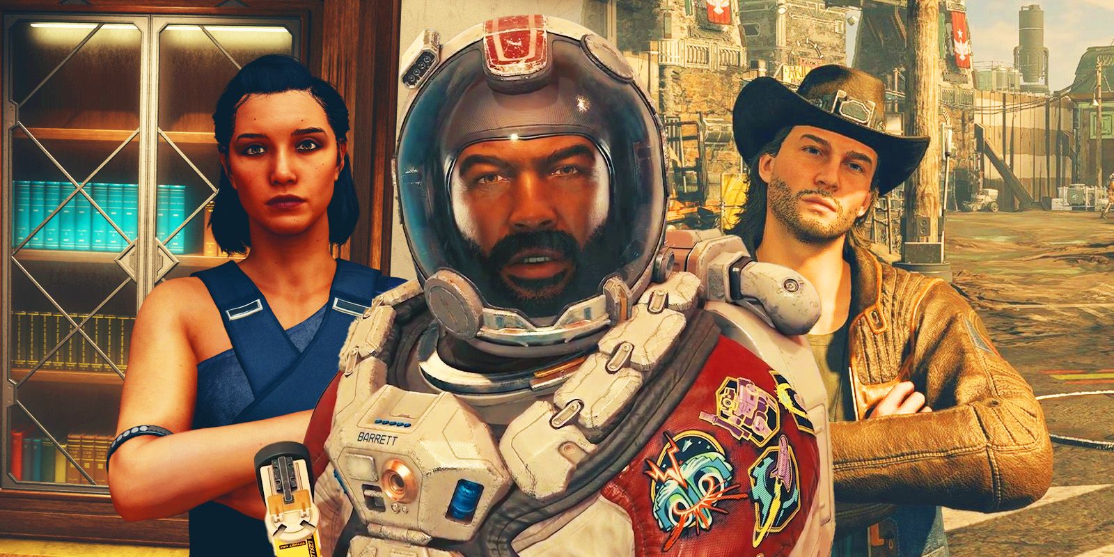 Barrett looking angry with sam and andjreja from Starfield