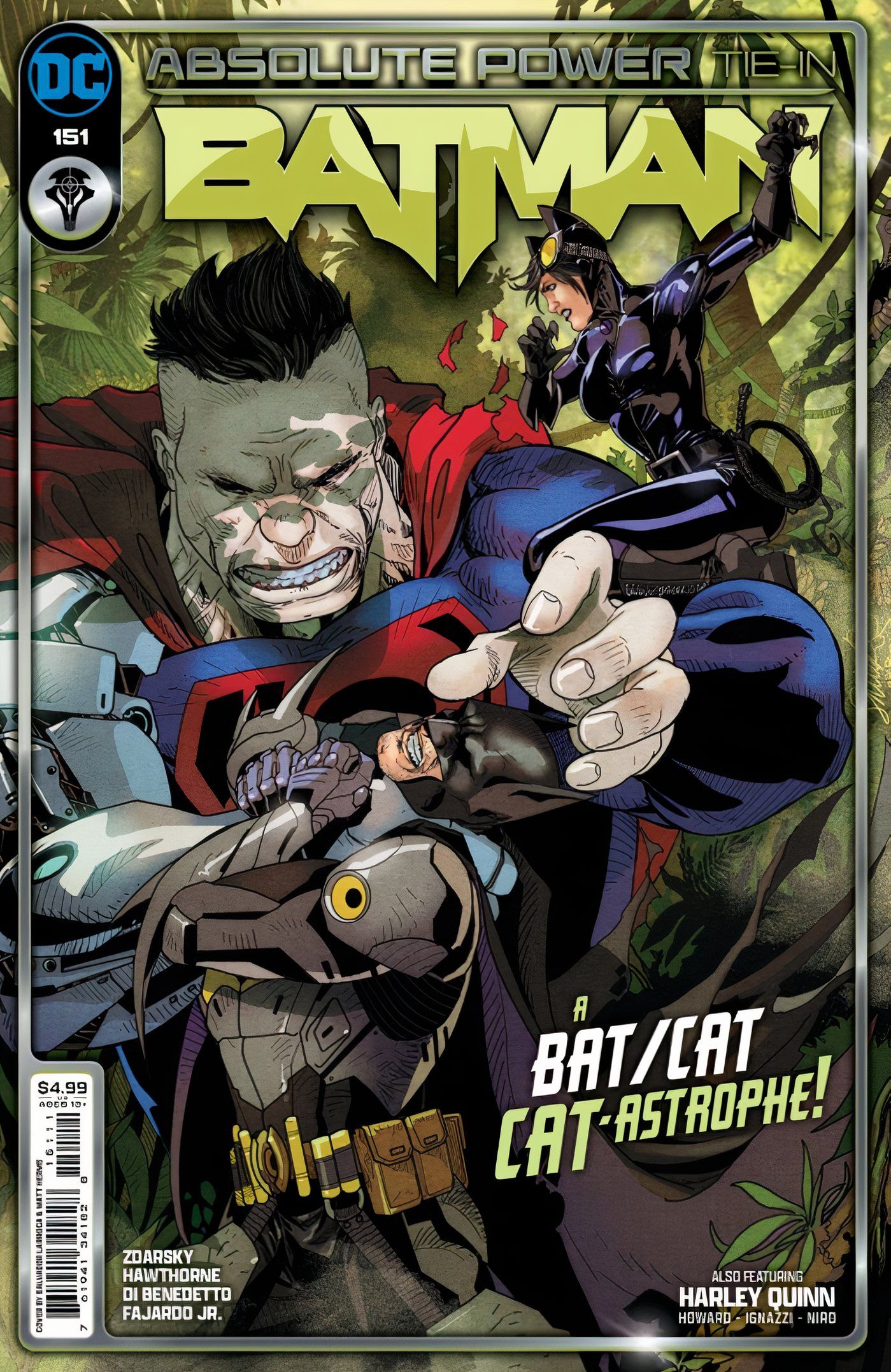 Batman 151, main cover: Bizarro fights Batman and Catwoman.