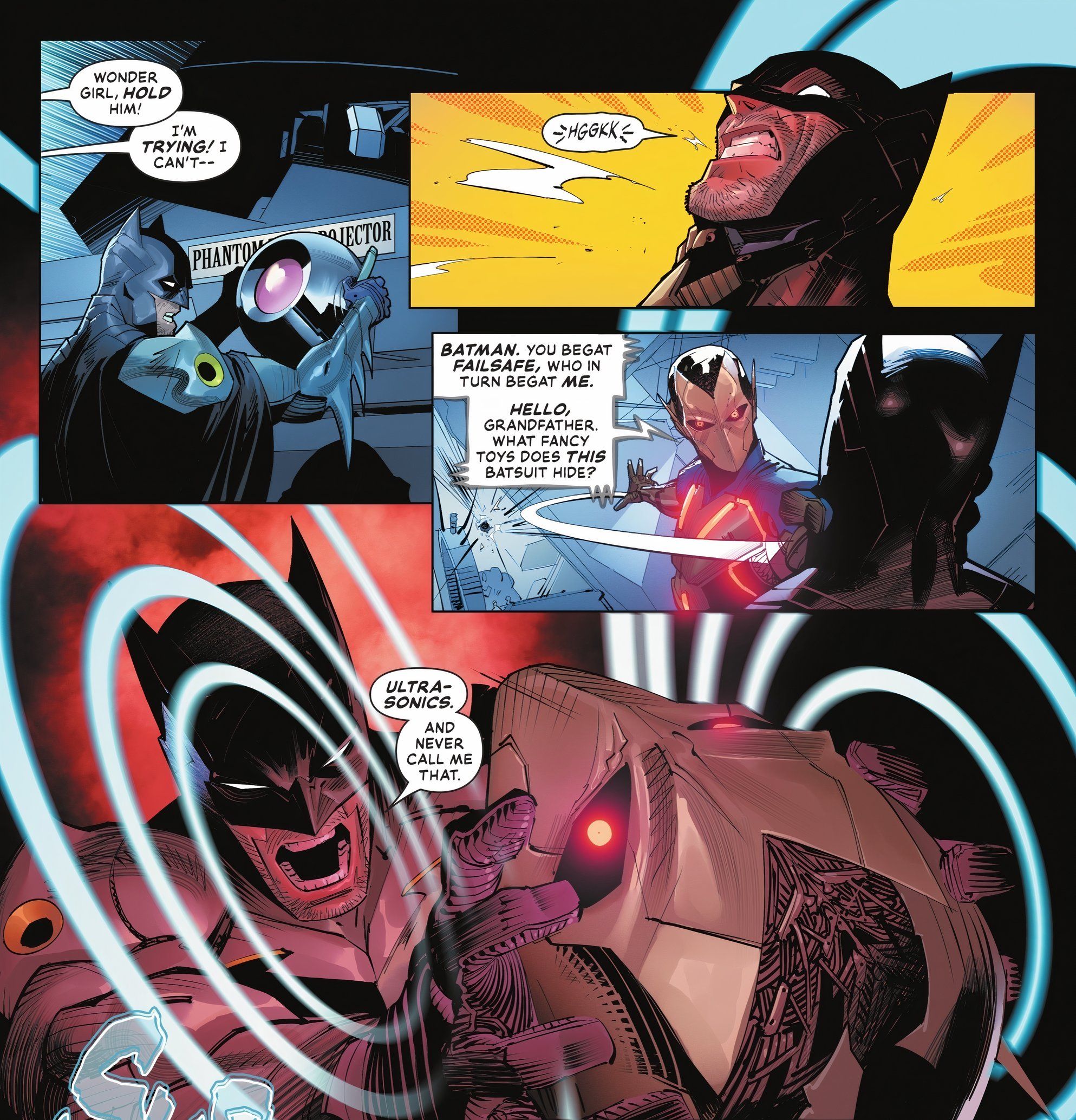 Batman ataca a Guardian Global con los guantes ultrasónicos de DC