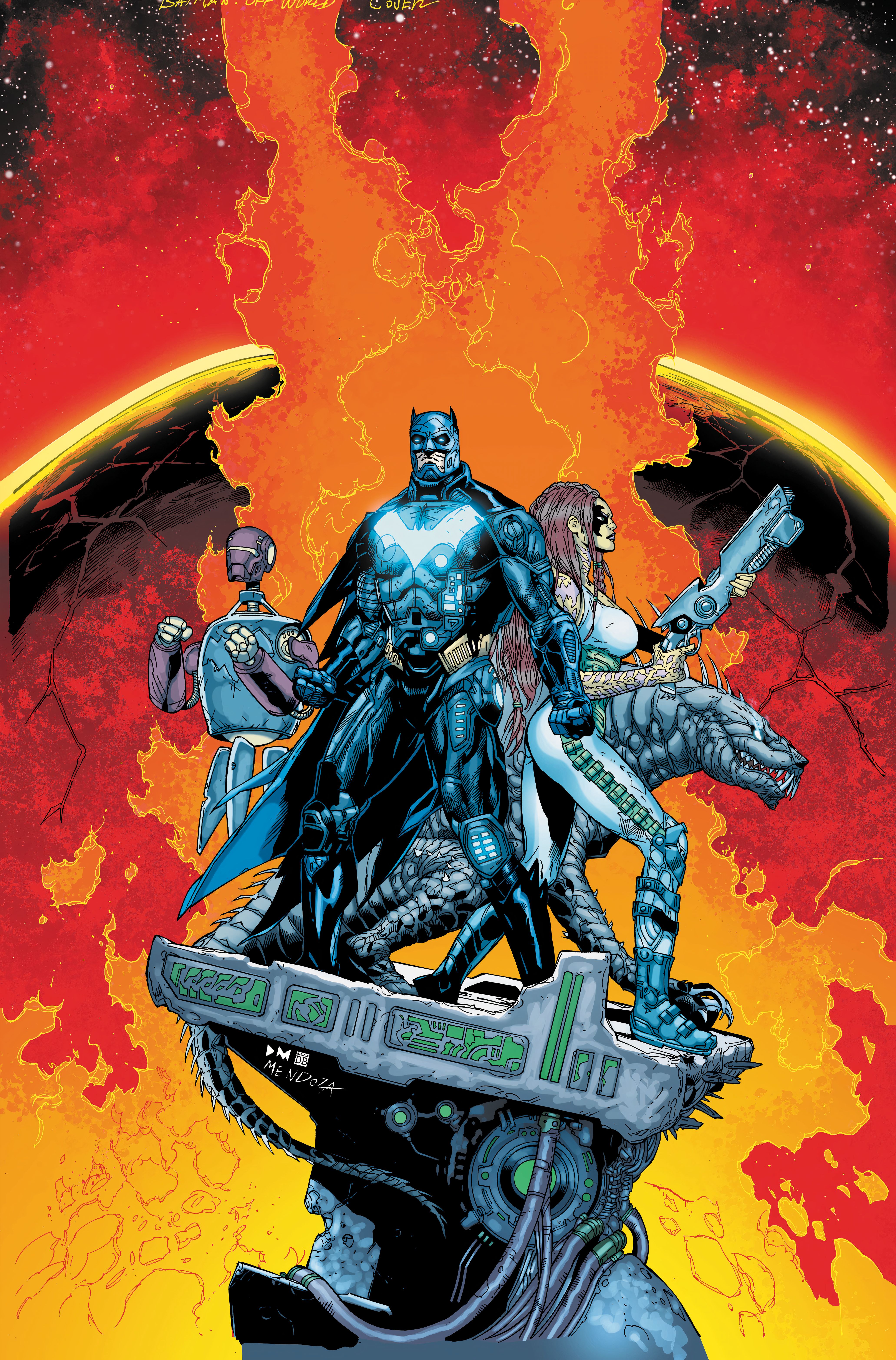 Batman Off World 6 Main Cover: Batman shows his new spacesuit