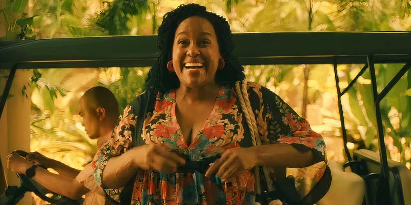 Belinda smiling in The White Lotus season 3