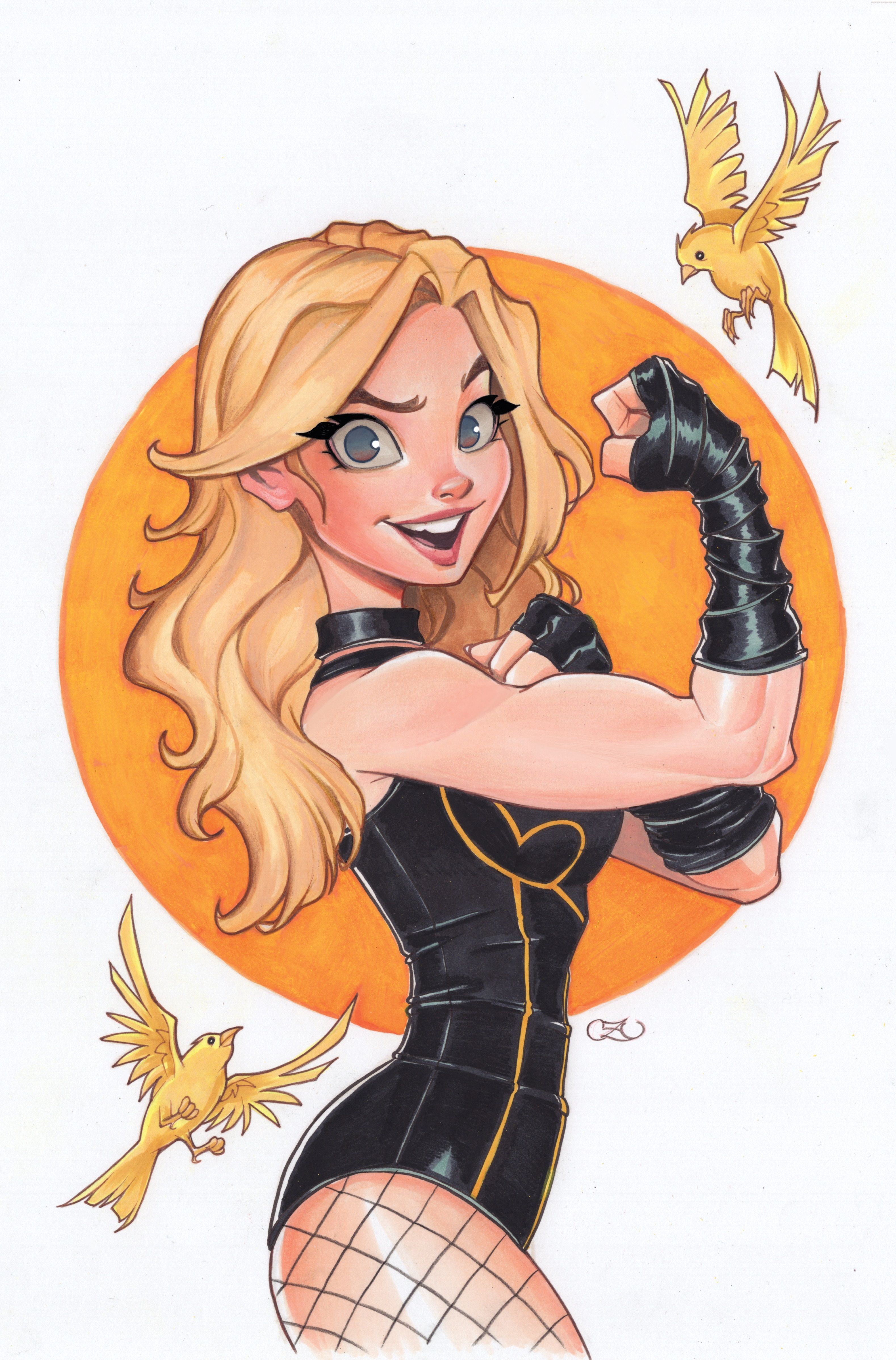 Lo mejor de lo mejor de Black Canary 1 Portada variante de Zullo: una linda versión de Black Canary flexiona su bíceps con canarios dorados.