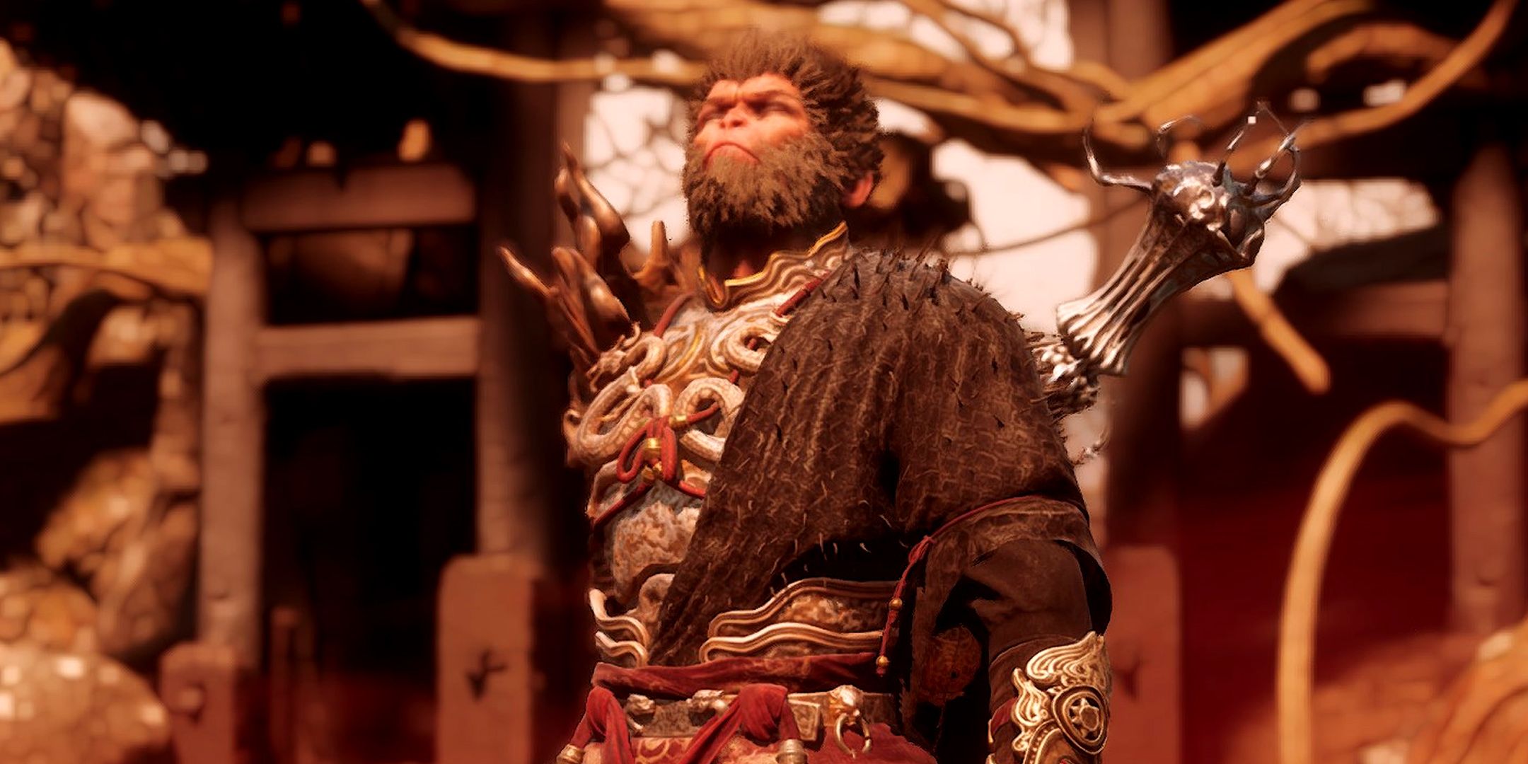 El Destinado en la arena para la pelea contra el jefe Duskveil en Black Myth: Wukong.