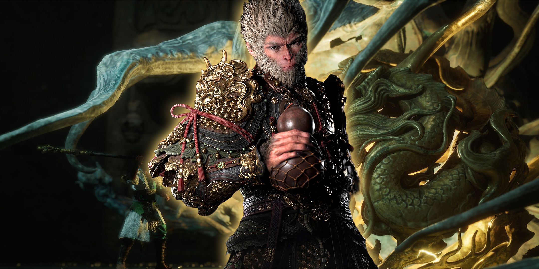 Black Myth Wukong Destined One in front of a fallen Captain Wise-Voice boss.