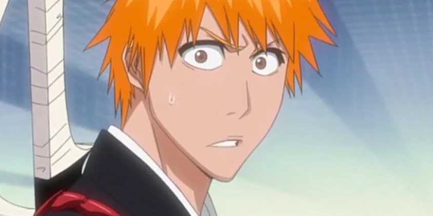 Ichigo looking a little concerned in Bleach.
