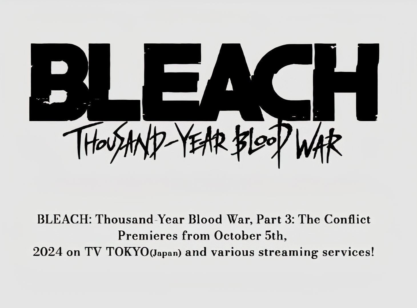 Anuncio de la fecha de lanzamiento de Bleach Thousand Year Blood War