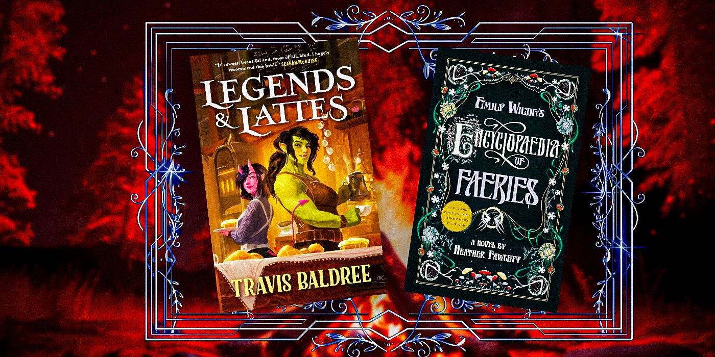 The covers of Legends & Lattes by Travis Baldree and Emily Wilde's Encyclopaedia of Faeries by Heather Fawcett