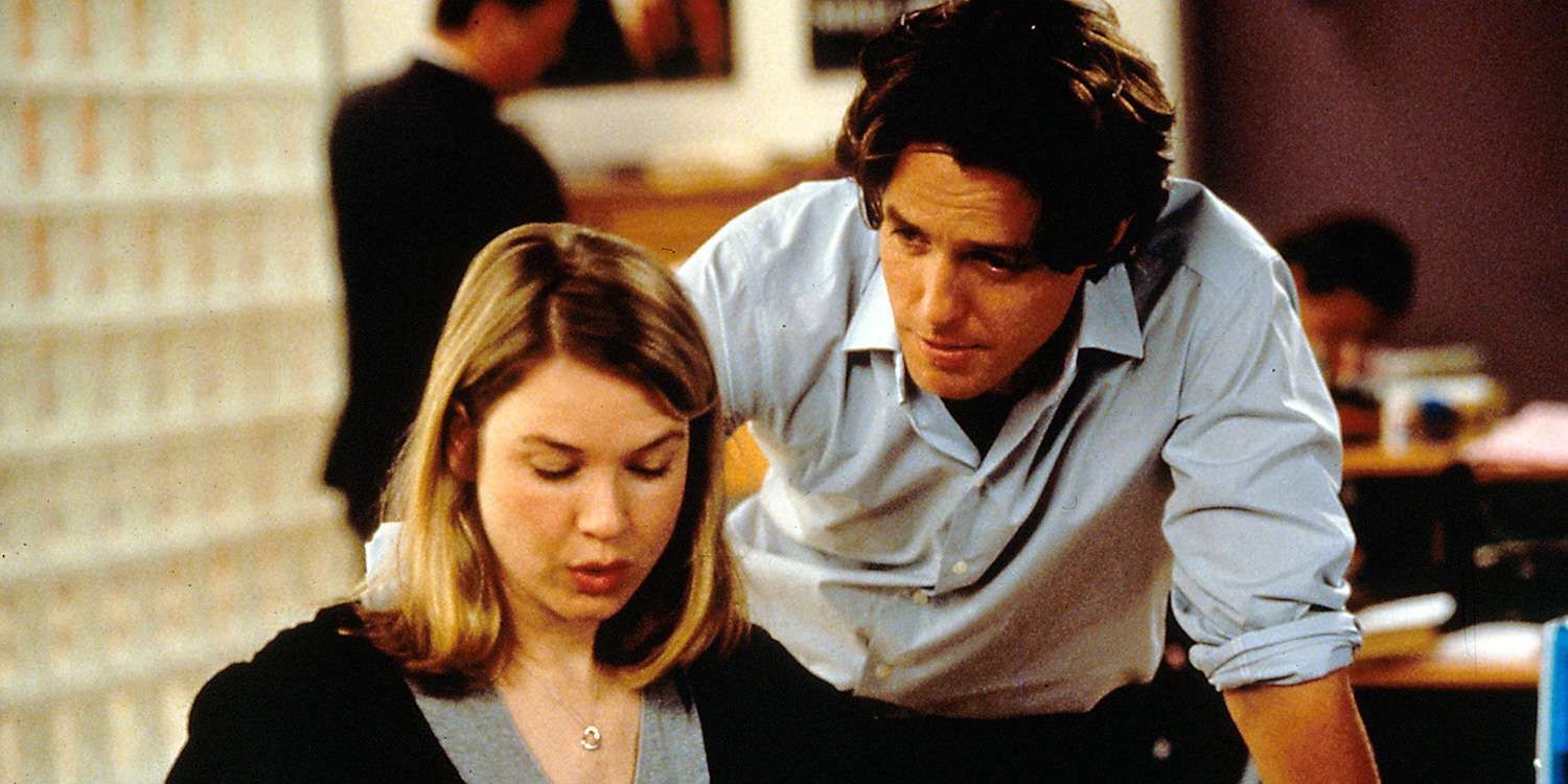 Hugh Grant e Renée Zellweger em O Diário de Bridget Jones