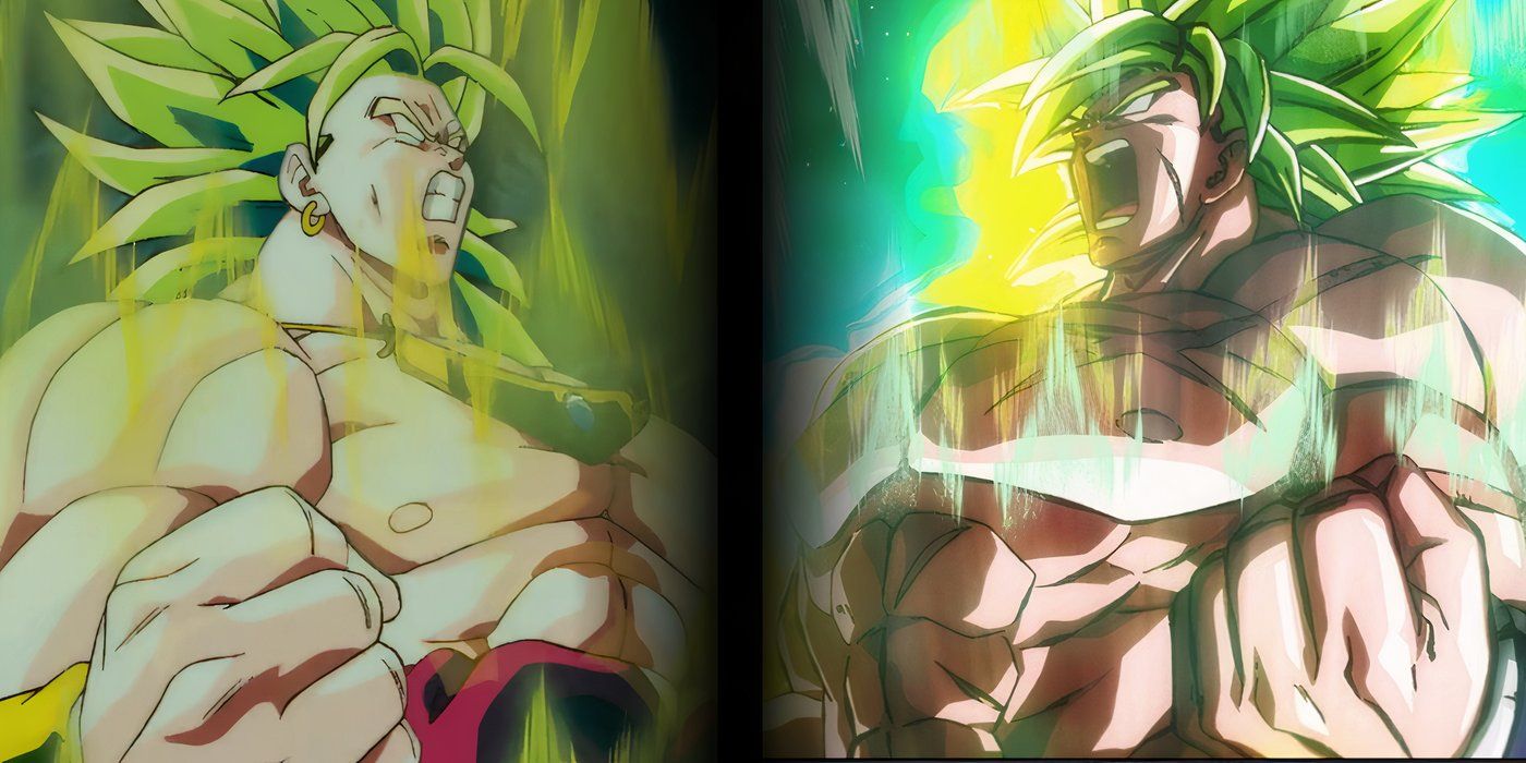 DBZ Legendary Broly on the left and DBS Legendary Broly on the right