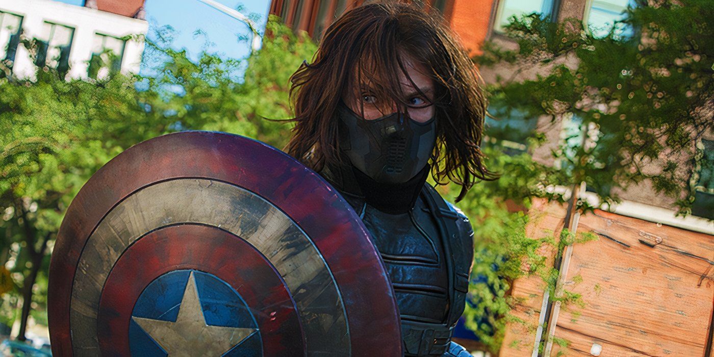 Бакі Барнс зі щитом Капітана Америки в Captain America The Winter Soldier