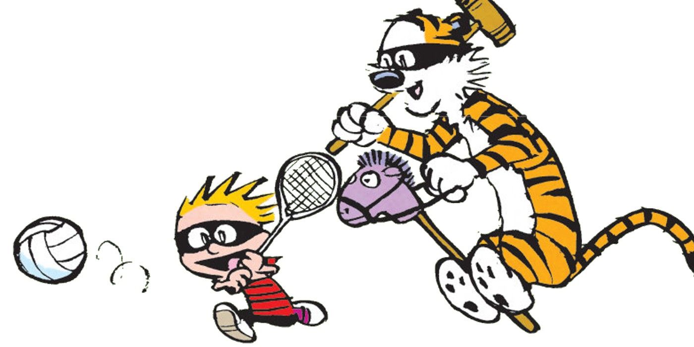 calvin and hobbes playing calvinball