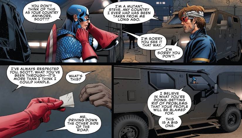 Uncanny X-Men #19, Captain America admits Cyclops has been through more than he thinks he could handle himself.
