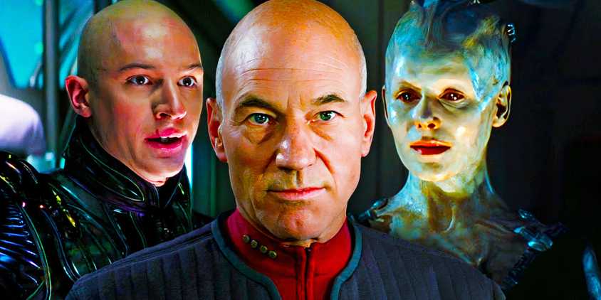 Shinzon, Captain Jean-Luc Picard, and the Borg Queen in Star Trek