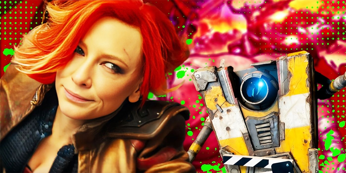 Cate Blanchett as Lilith Next to Claptrap from Borderlands