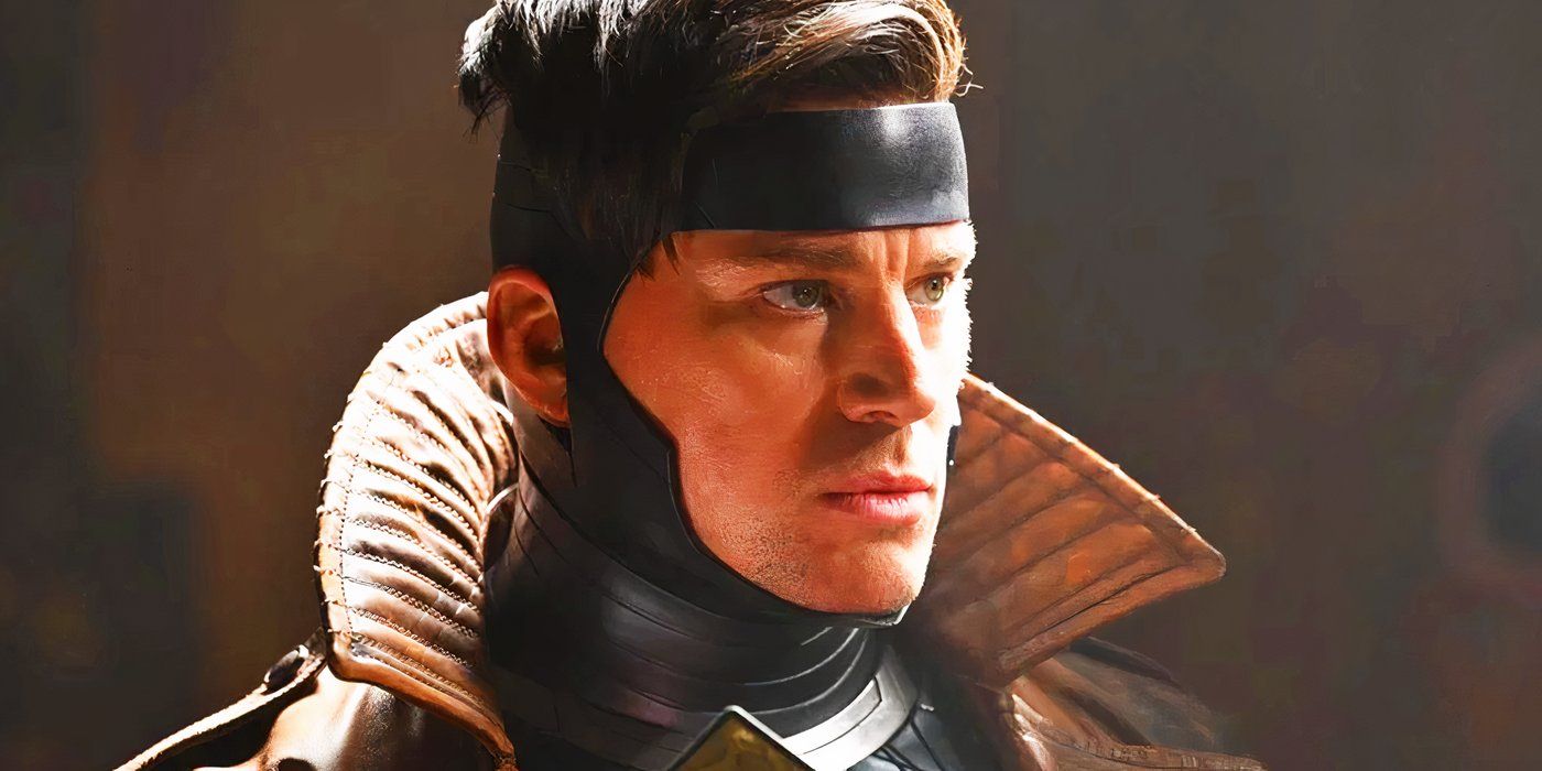 Channing Tatum as Gambit with a high collar in Deadpool & Wolverine