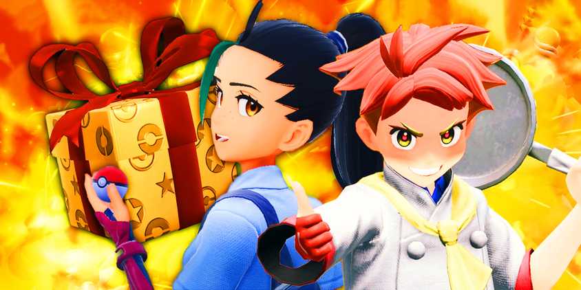 Characters from Pokemon Scarlet & Violet with the Mystery Gift