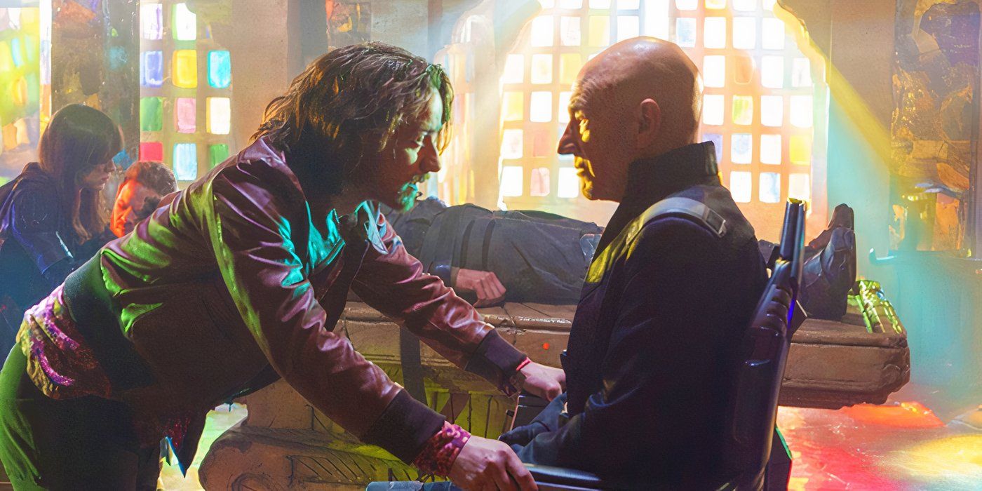 Charles Xavier talking to himself in X-Men Days of Future Past