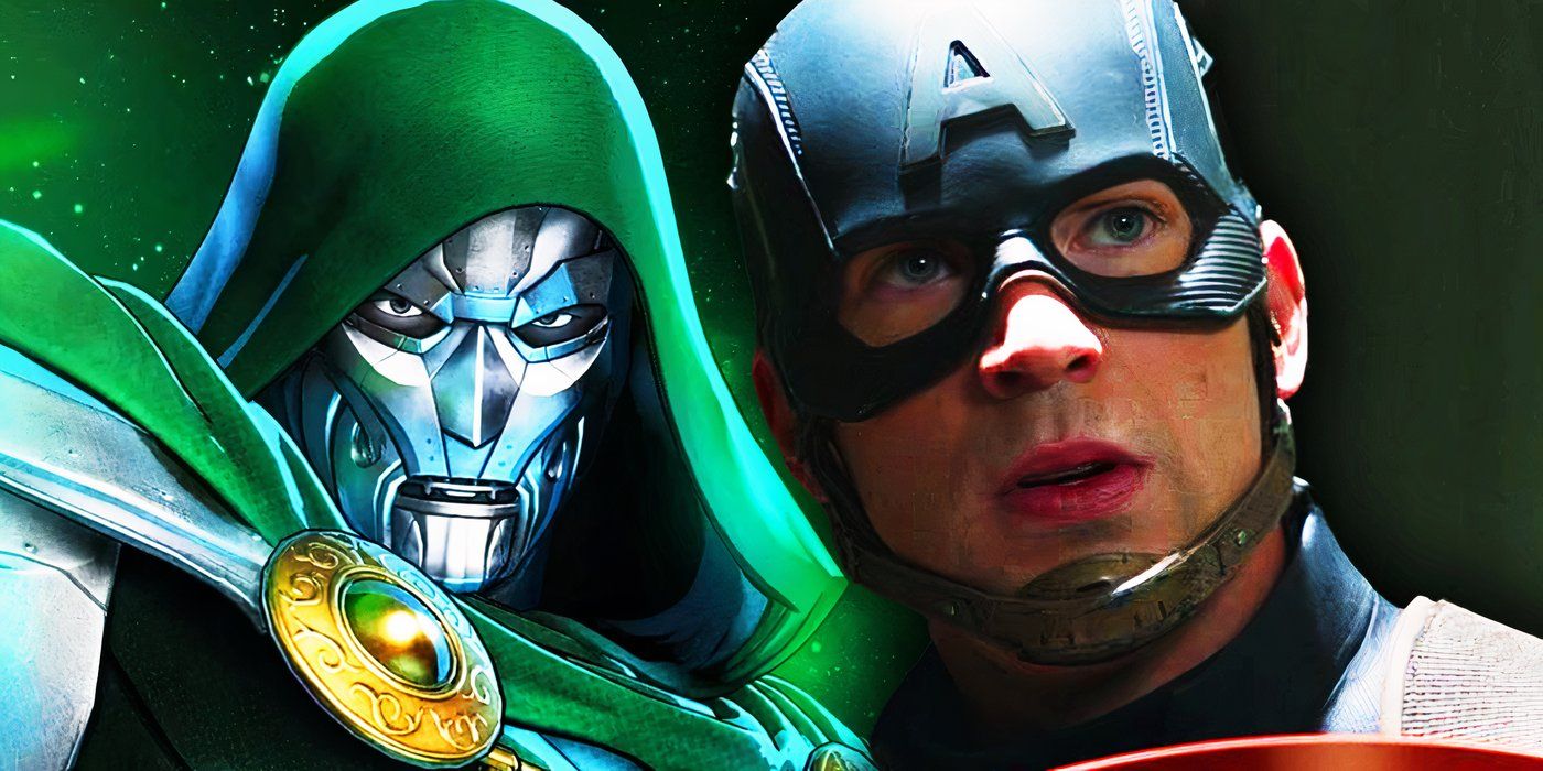 Chris Evans' Captain America in the MCU with Doctor Doom in Marvel Comics