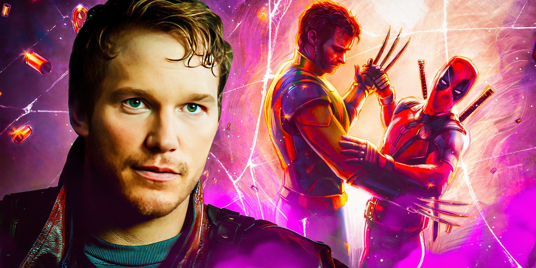 Chris Pratt as the MCU's Star-Lord with Deadpool and Wolverine dancing