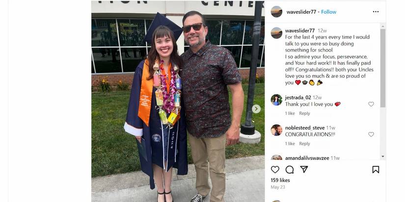 clifford beaver with his daughter at her graduation
