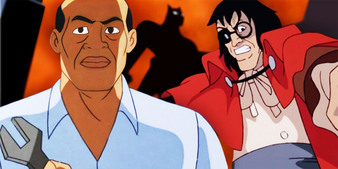 Collage of Batman The Animated Series Characters in Front of Batman