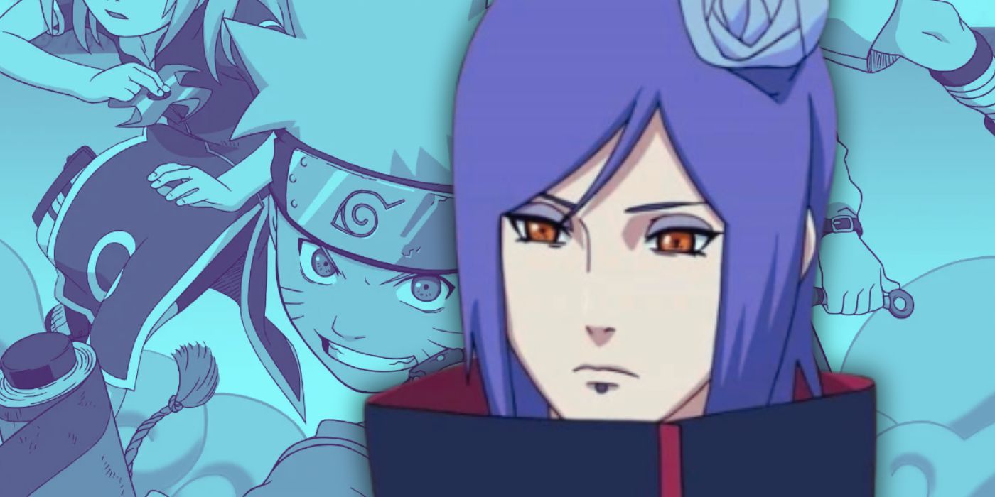 Collage style image of Konan and Naruto