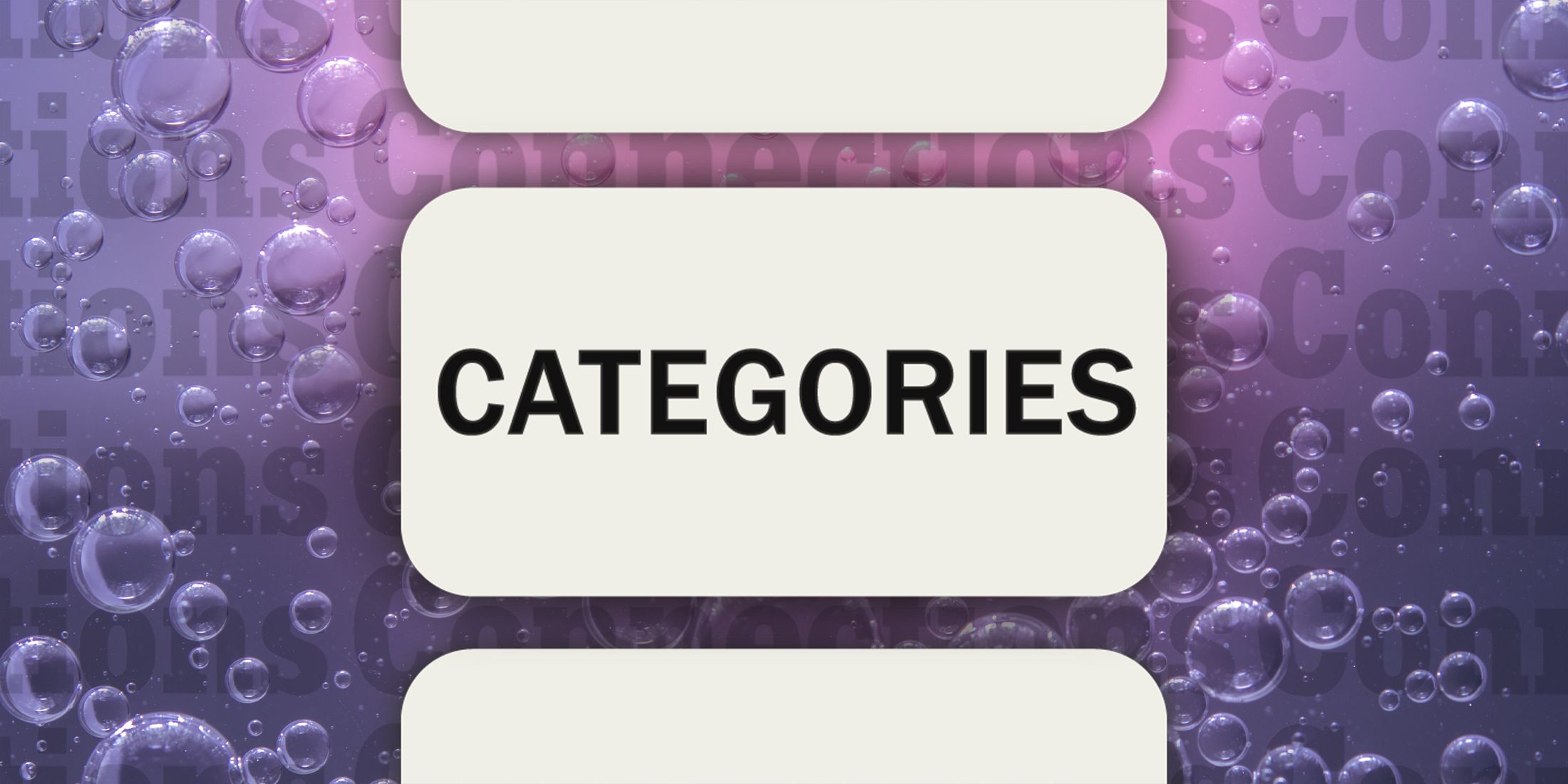 Bubbles in Connections Categories August 21