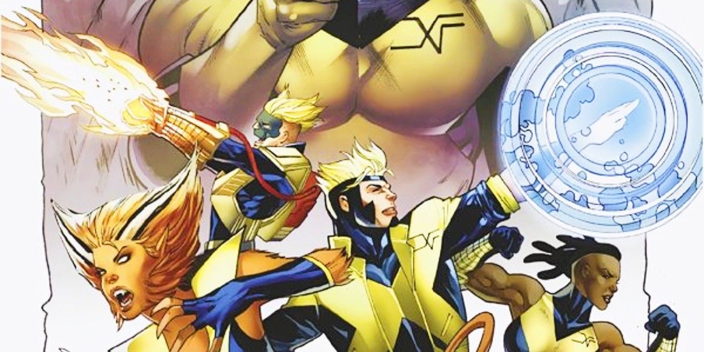 Cropped cover of X-Force #1, featuring the latest incarnation of the mutant team